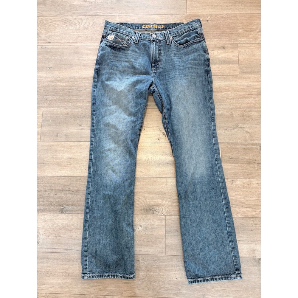 Cinch Ian Jeans Mens 36x34 Blue Regular Straight Denim Medium Western Cowboy